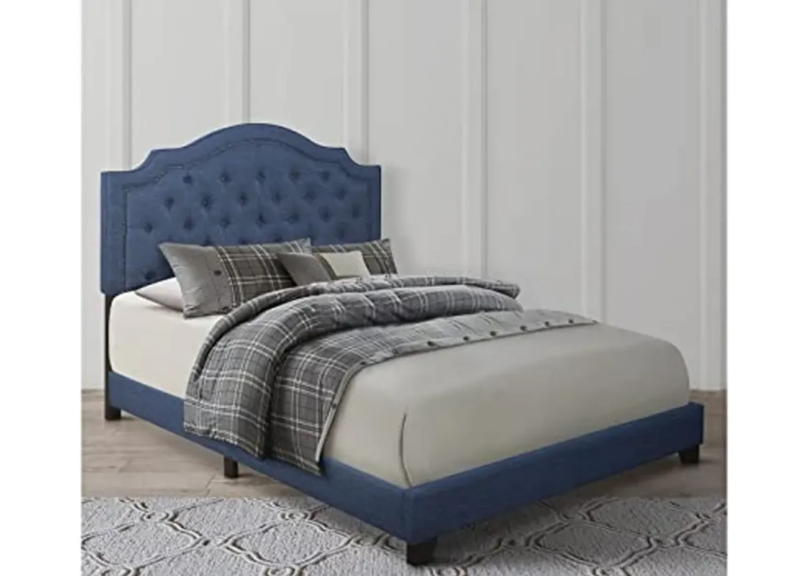 Mattress Firm Harley Upholstered Bed Frame | Full Size | Blue Color