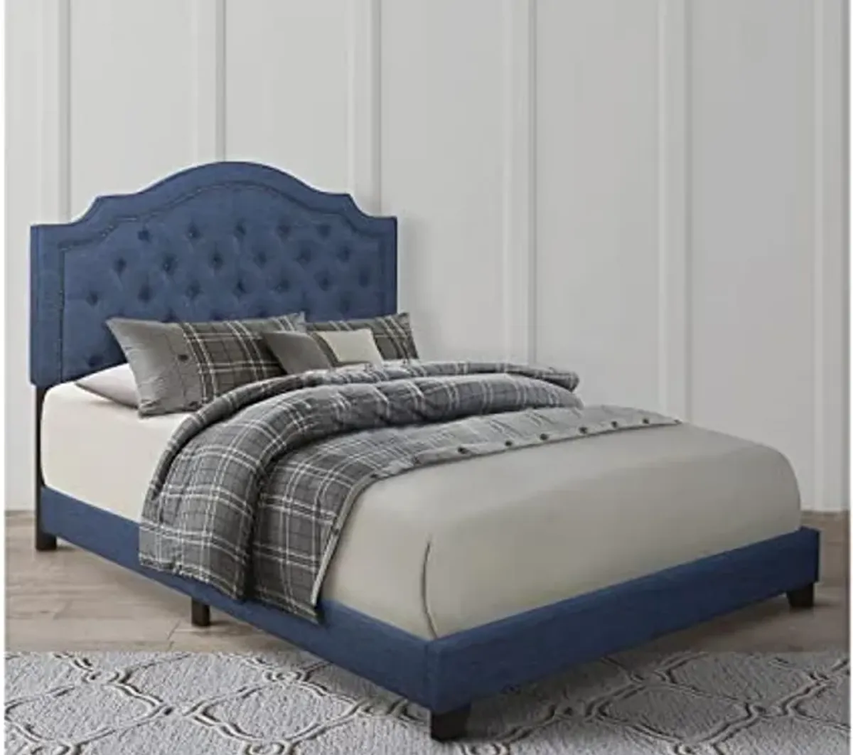 Mattress Firm Harley Upholstered Bed Frame | Full Size | Blue Color