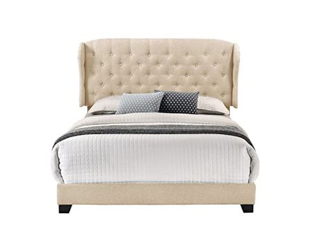Maxton Upholstered Bed Frame | Twin Size | Beige Color