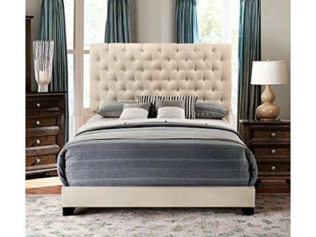 Mattress Firm Kinsley Upholstered Bed Frame | Twin Size | Beige Color