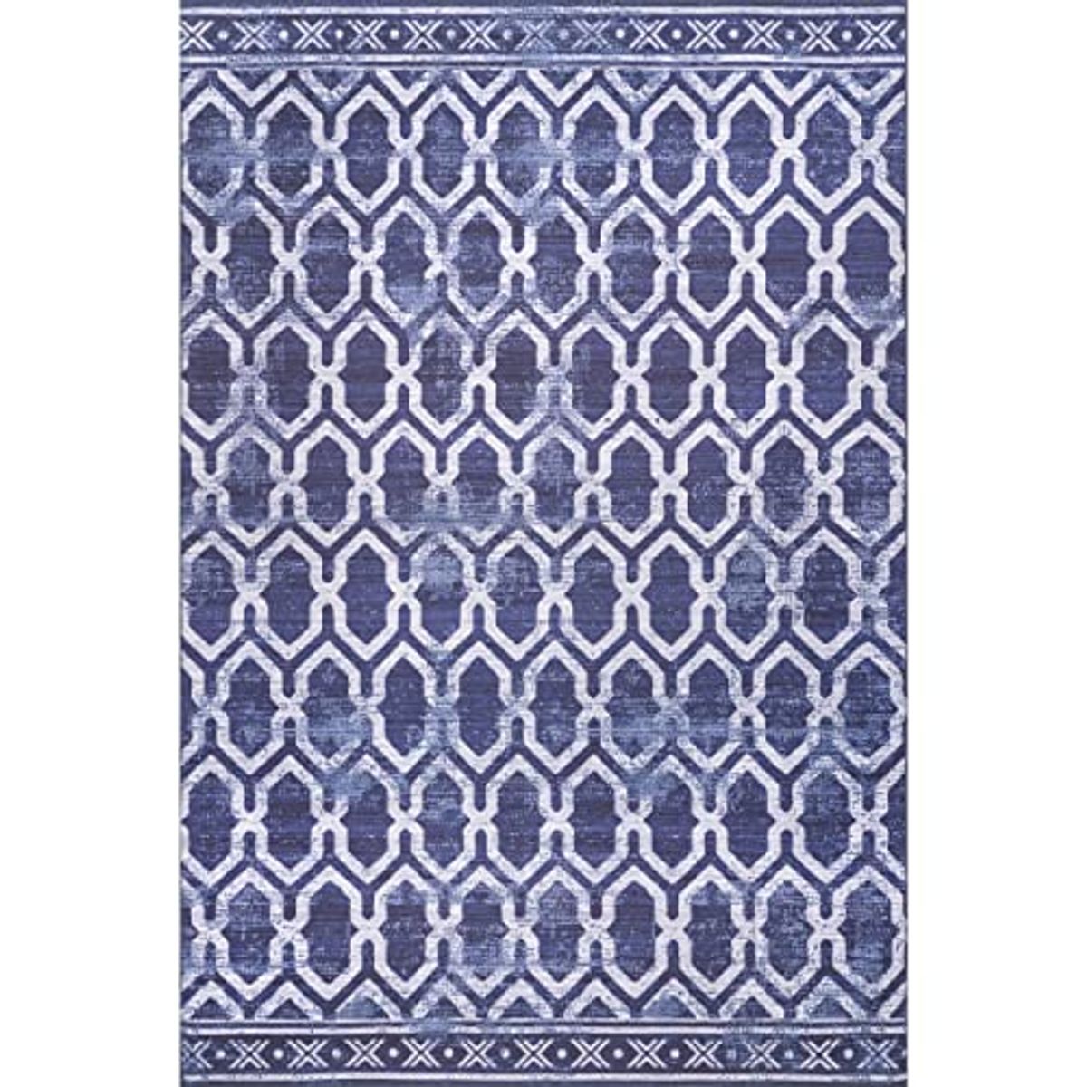 nuLOOM FAE Geometric Machine Washable Indoor/Outdoor Area Rug, 6x9, Blue