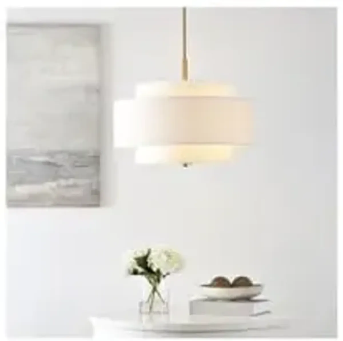SAFAVIEH Lighting Collection Cambrie White/Brass Gold Chandelier