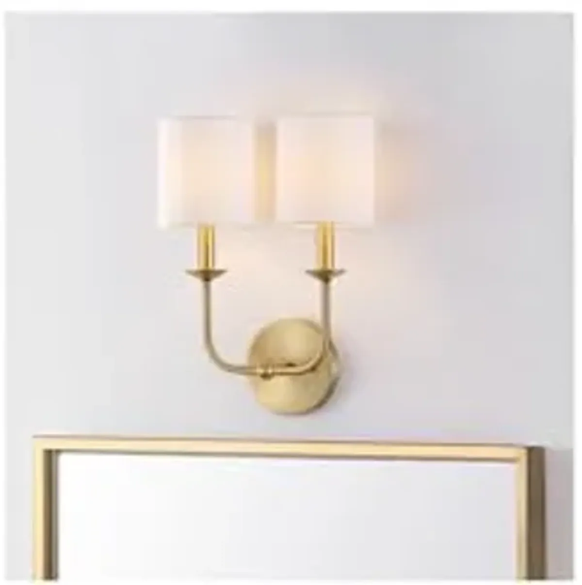 SAFAVIEH Lighting Collection Ferrara Gold/White Shade 2-Light Single Wall Sconce