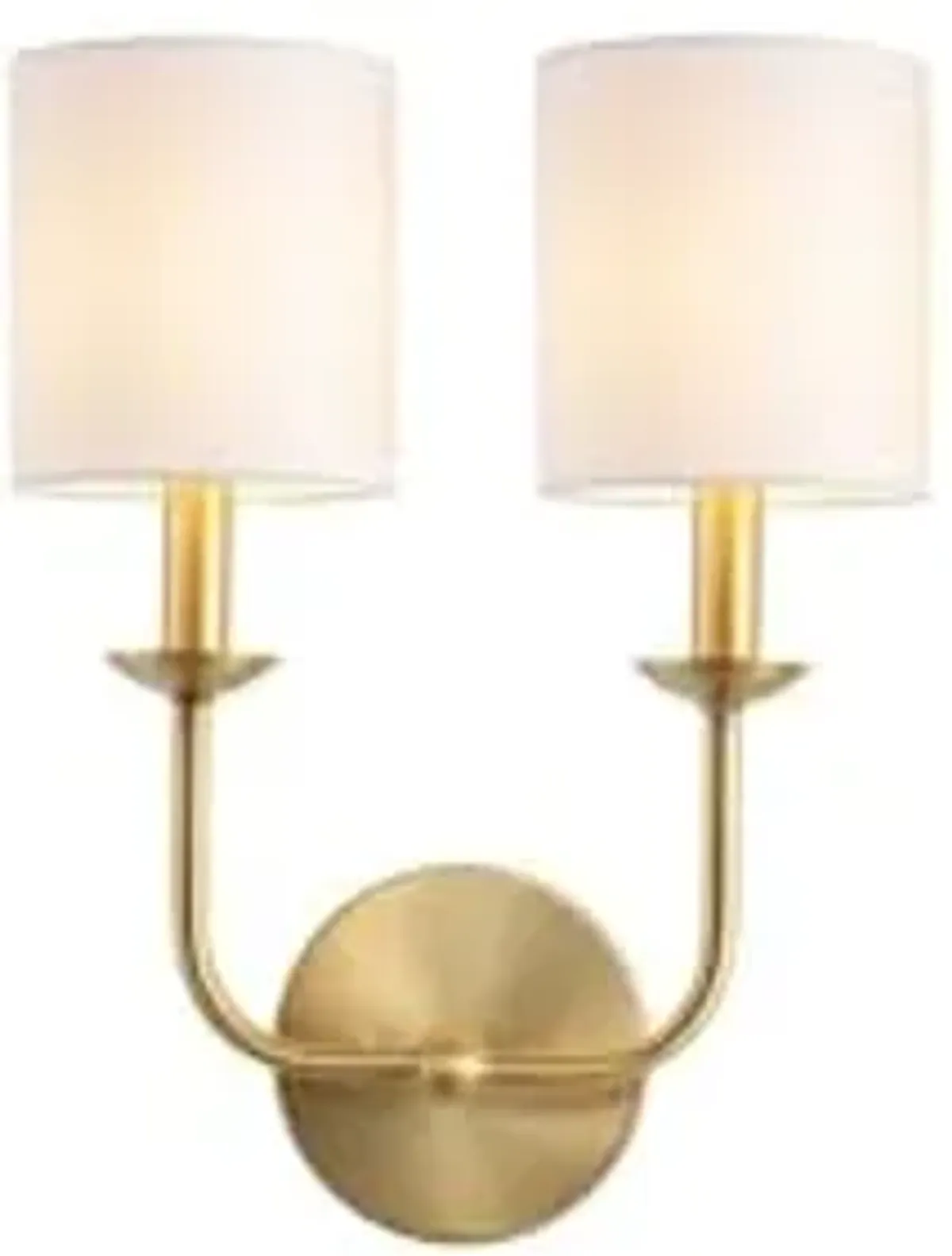 SAFAVIEH Lighting Collection Ferrara Gold/White Shade 2-Light Single Wall Sconce