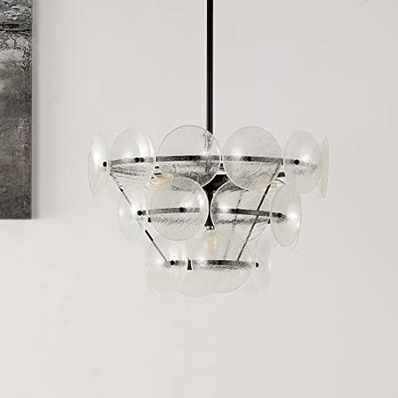 Safavieh Lighting Collection Landreth Contemporary Black/Clear 6-Light Chandelier