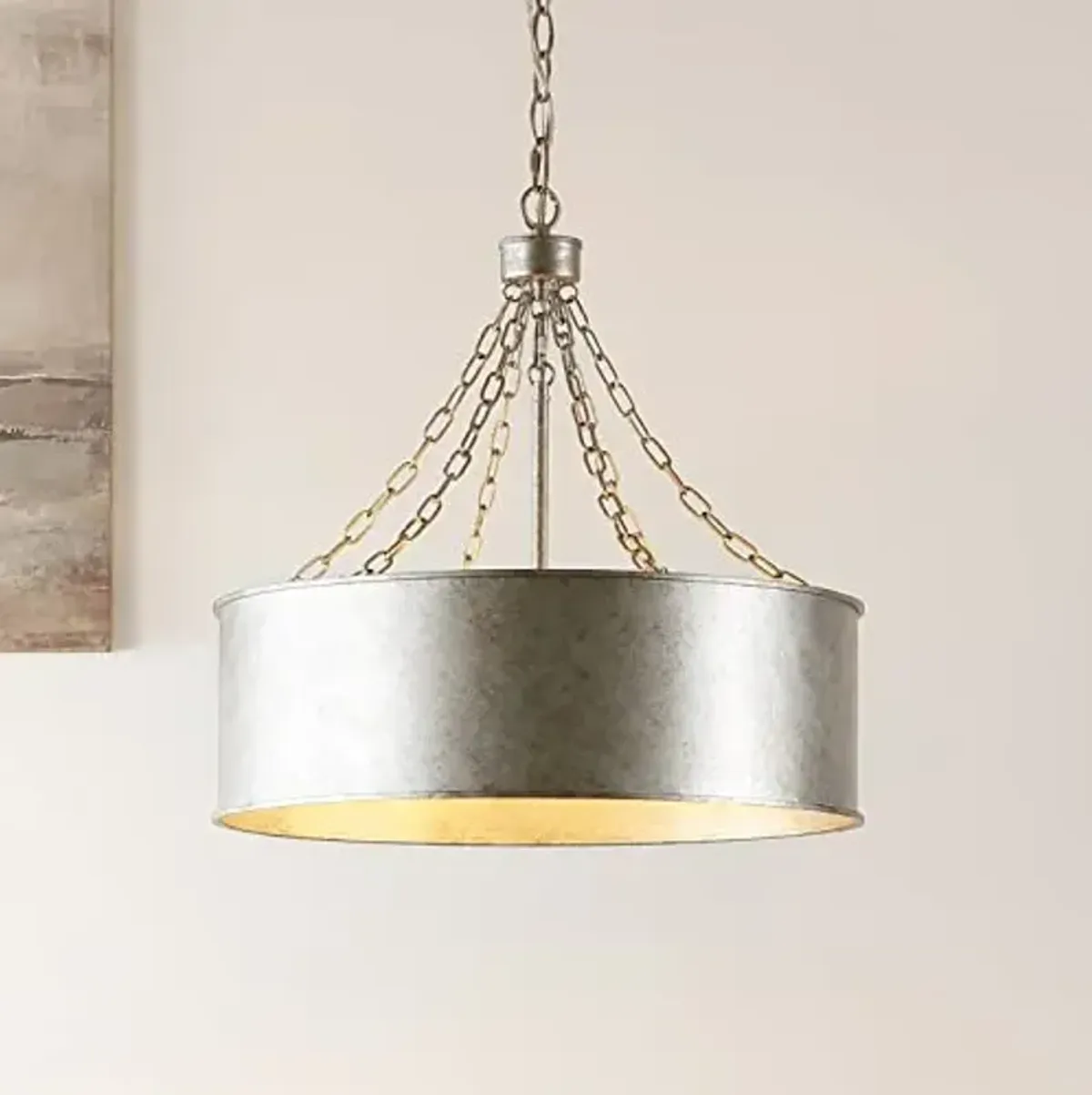 SAFAVIEH Lighting Collection Adison Farmhouse Industrial Antique Silver Chandelier