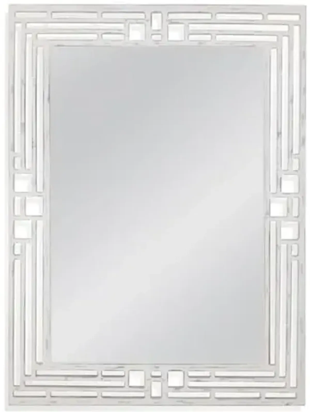 Epsilon Wall Mirror in White Engineered Wood