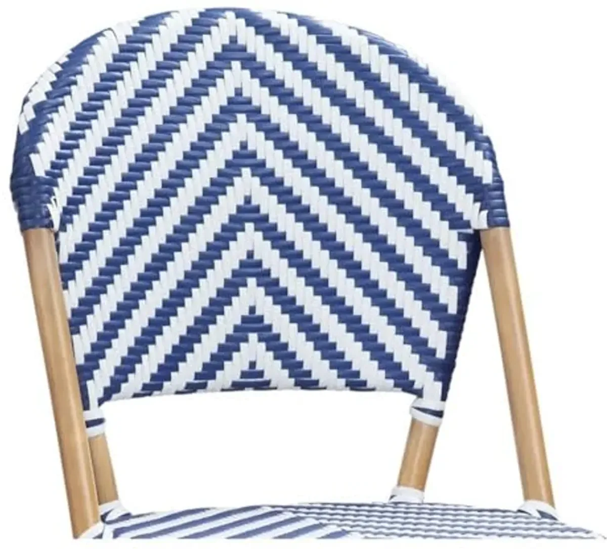 Bassett Mirror Company Ventana Side Chair in Blue and White Rattan