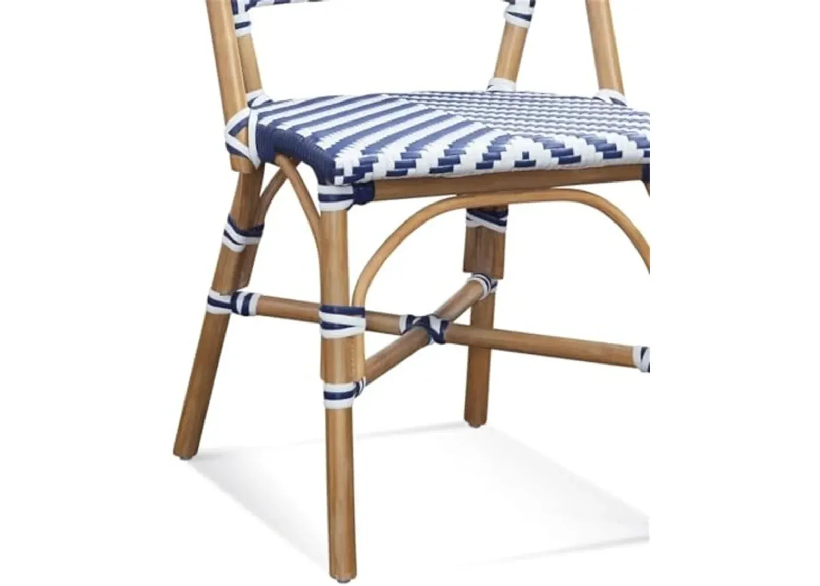 Bassett Mirror Company Ventana Side Chair in Blue and White Rattan