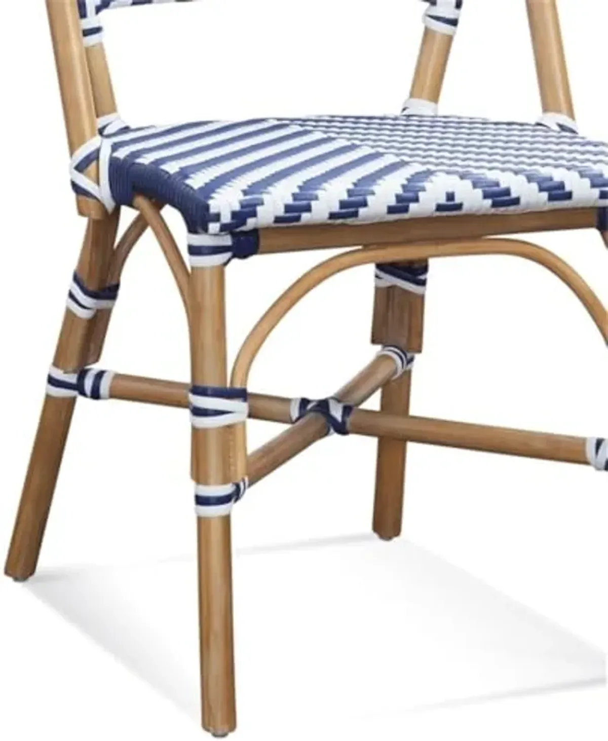 Bassett Mirror Company Ventana Side Chair in Blue and White Rattan