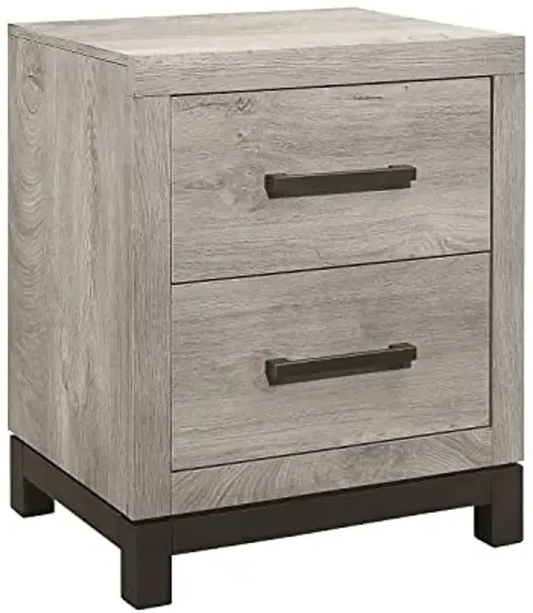 Lexicon Azalea Nightstand, Light Gray/Gunmetal