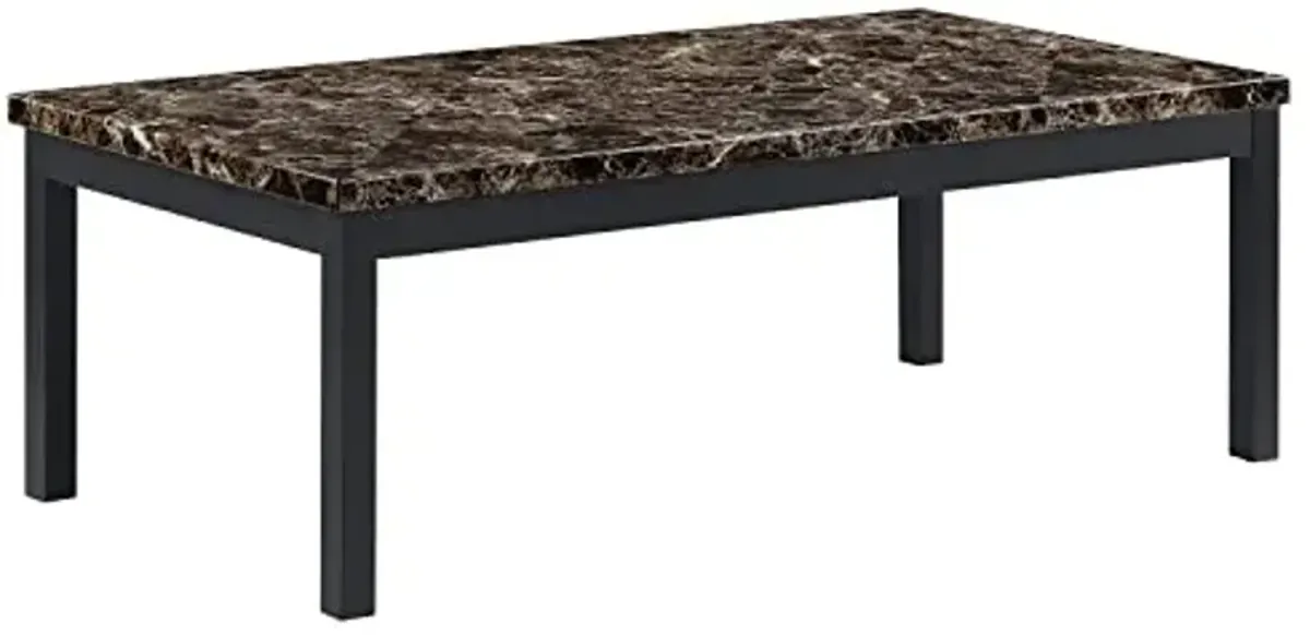 Lexicon Malaya 3-Piece Set Faux Marble Occasional Table, Brown