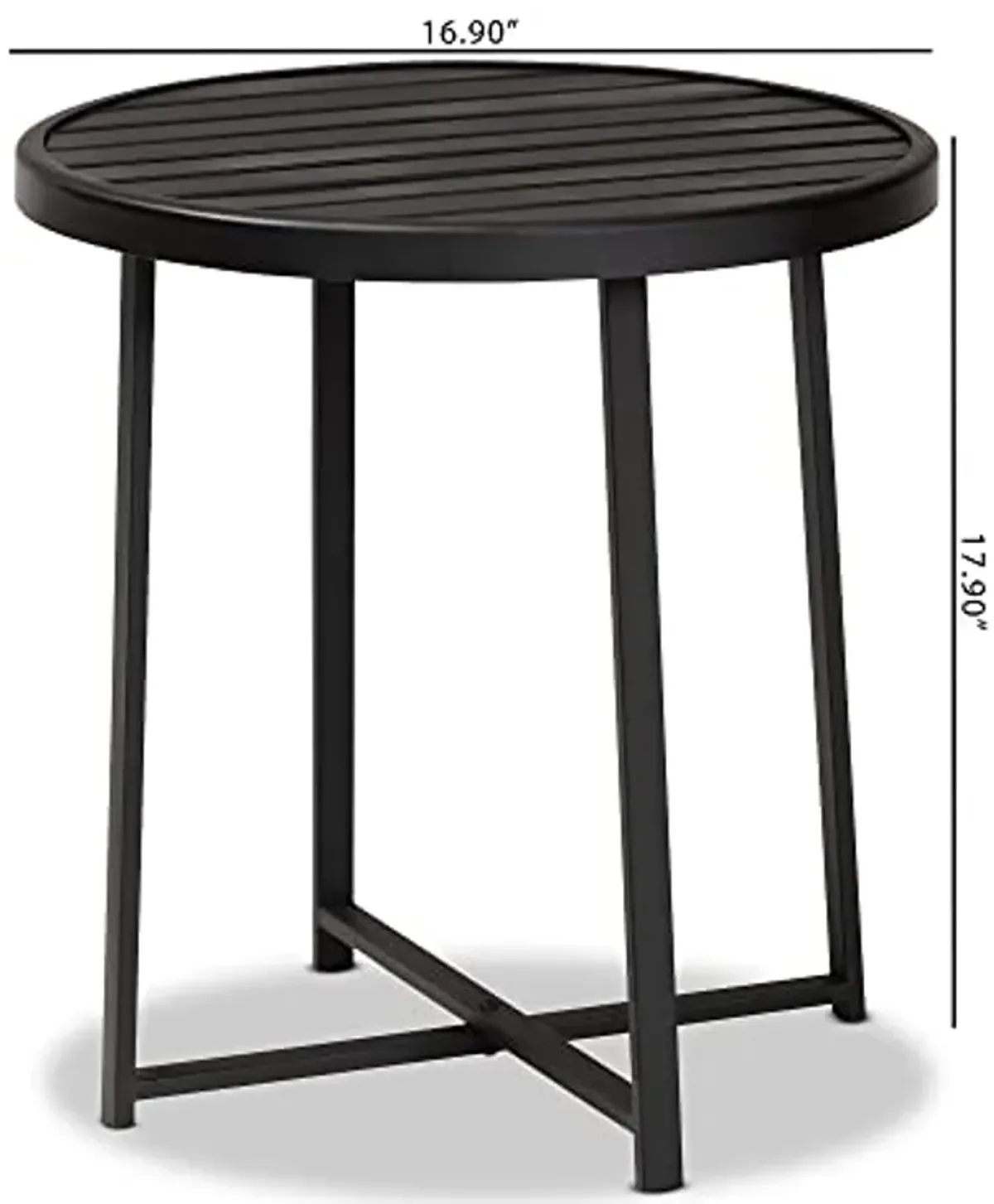 Baxton Studio Sadiya Outdoor Side Tables, Black