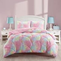 Heritage Kids Super Puffy Ombre Comforter Set, Pink Rainbow, Full