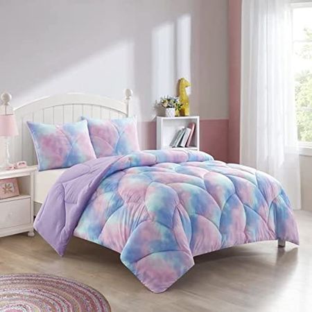 Heritage Kids Super Puffy Ombre Comforter Set, Pink/Purple Ombre, Twin