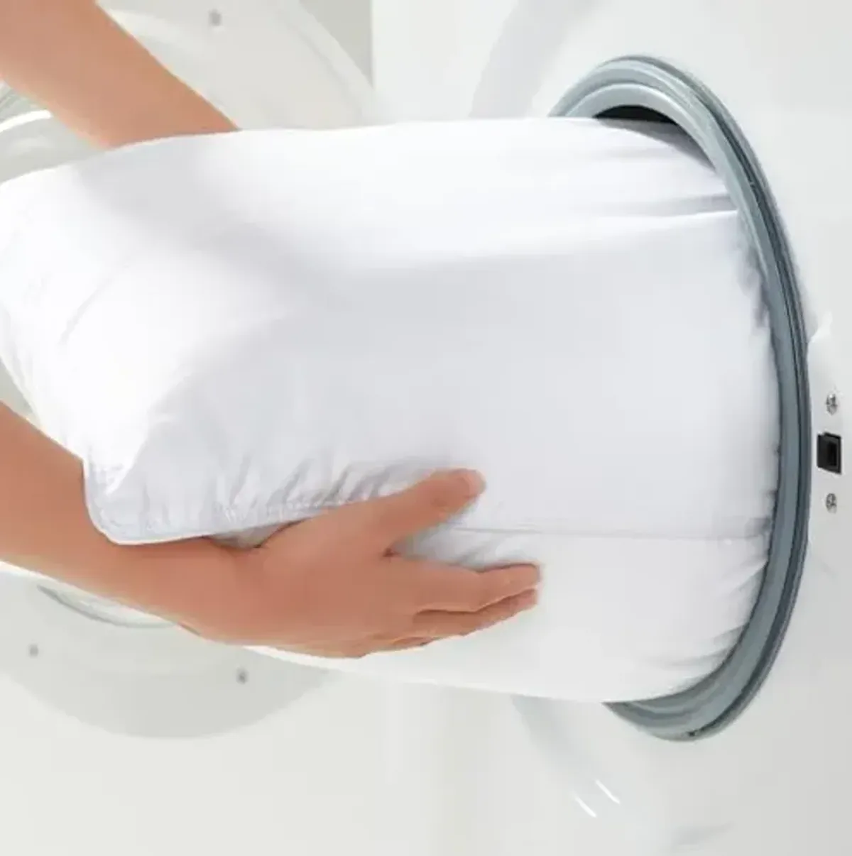 Serta Simply Clean Soft Stain-Resistant Down Alternative Medium/Firm Bed Pillows for Sleeping (2 Pack), Queen, White