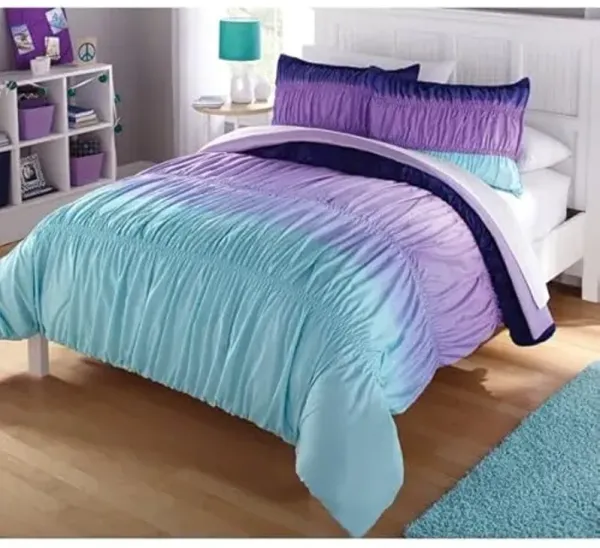 Heritage Kids Ombre Ruched Comforter Set, Twin/TwinXL, Purple