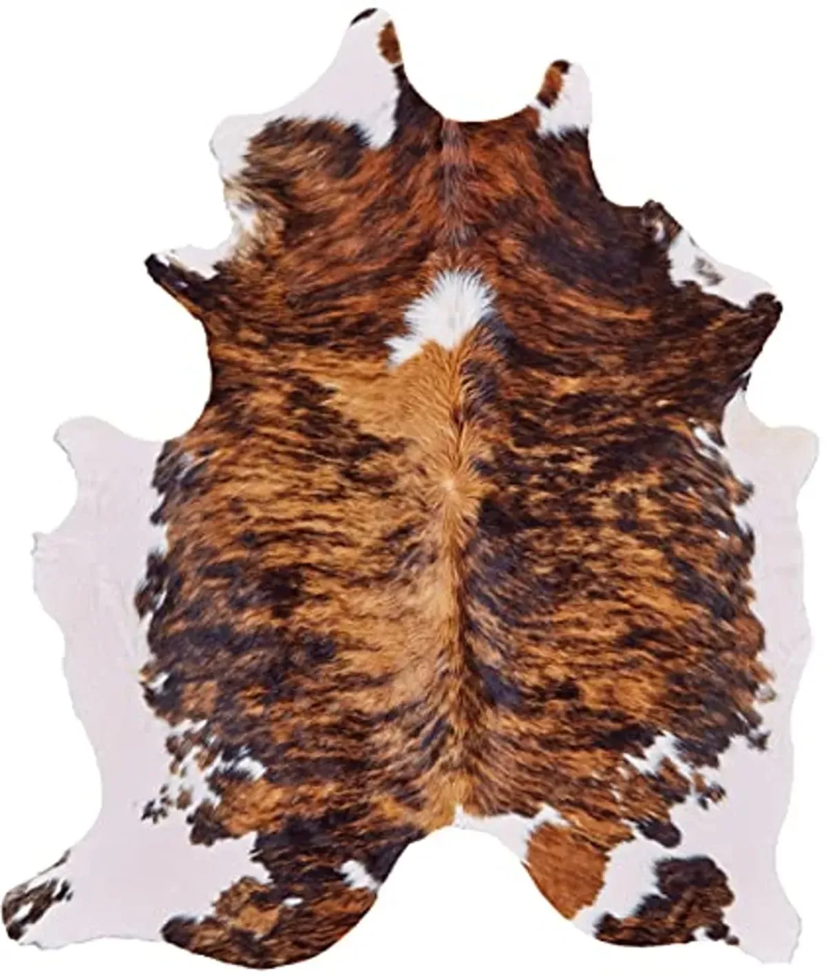 Feizy Rugs - Bartlett Premium On-Hair Cowhide, Black/Tan with White, Large, Shaped