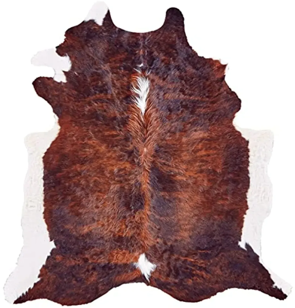 Feizy Rugs - Bartlett Premium On-Hair Cowhide, Brindle Dark Brown, Small