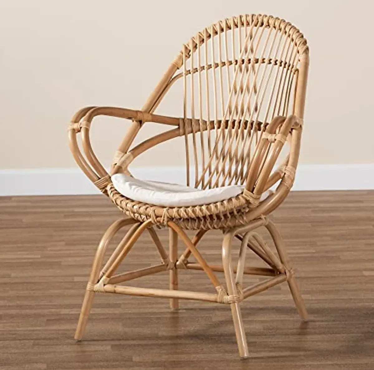 Baxton Studio Jayden Natural Rattan Armchair