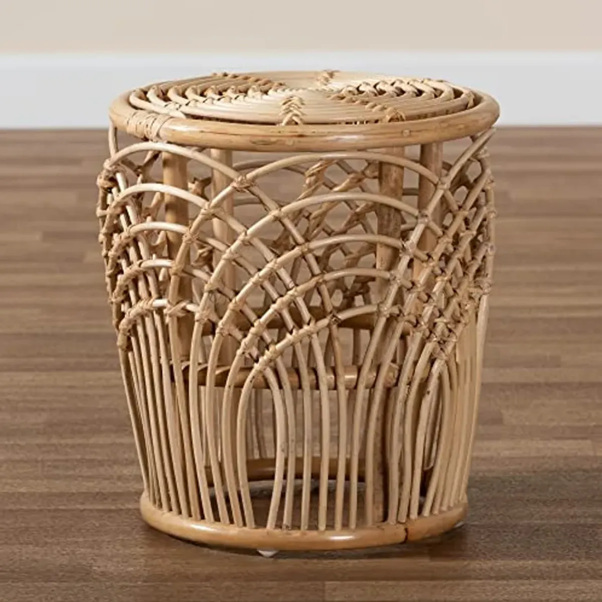 Baxton Studio Edena Natural Rattan End Table