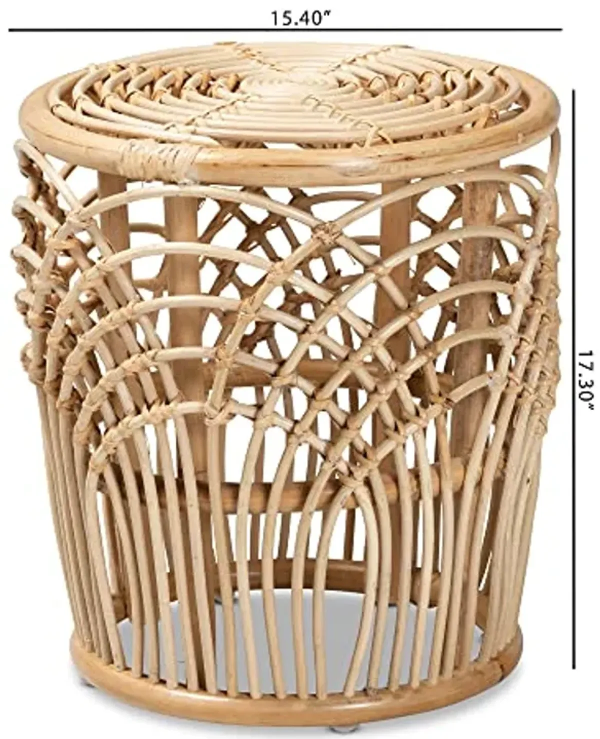 Baxton Studio Edena Natural Rattan End Table