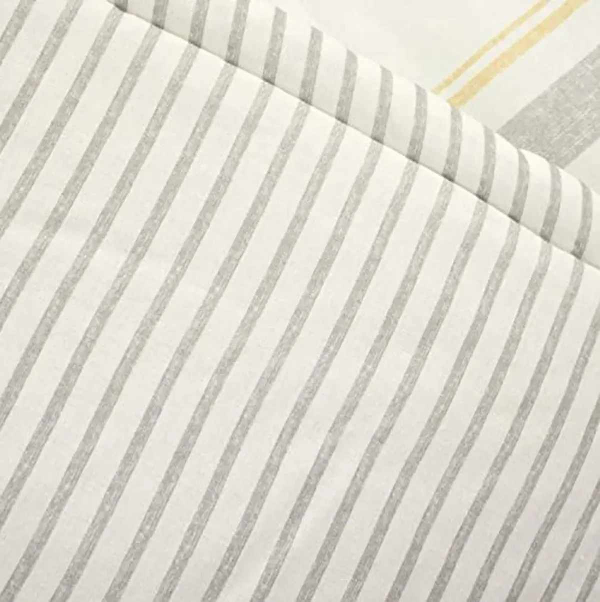 Lush Decor Farmhouse Stripe Reversible Throw, Single, 50" W x 60" L, Yellow - Classic Modern Rustic Charm - Cozy Soft Single Pinstripe Print Blanket