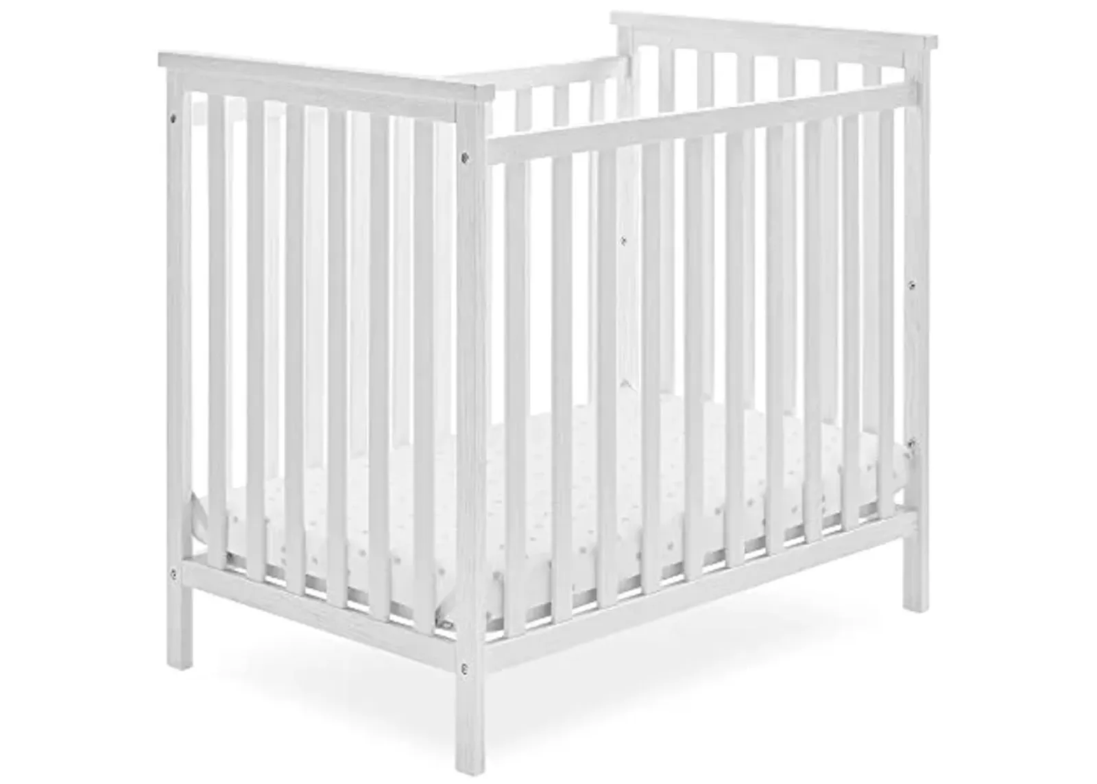 Delta Children Middleton Mini Crib with 2.75-Inch Mattress - Greenguard Gold Certified, Textured White