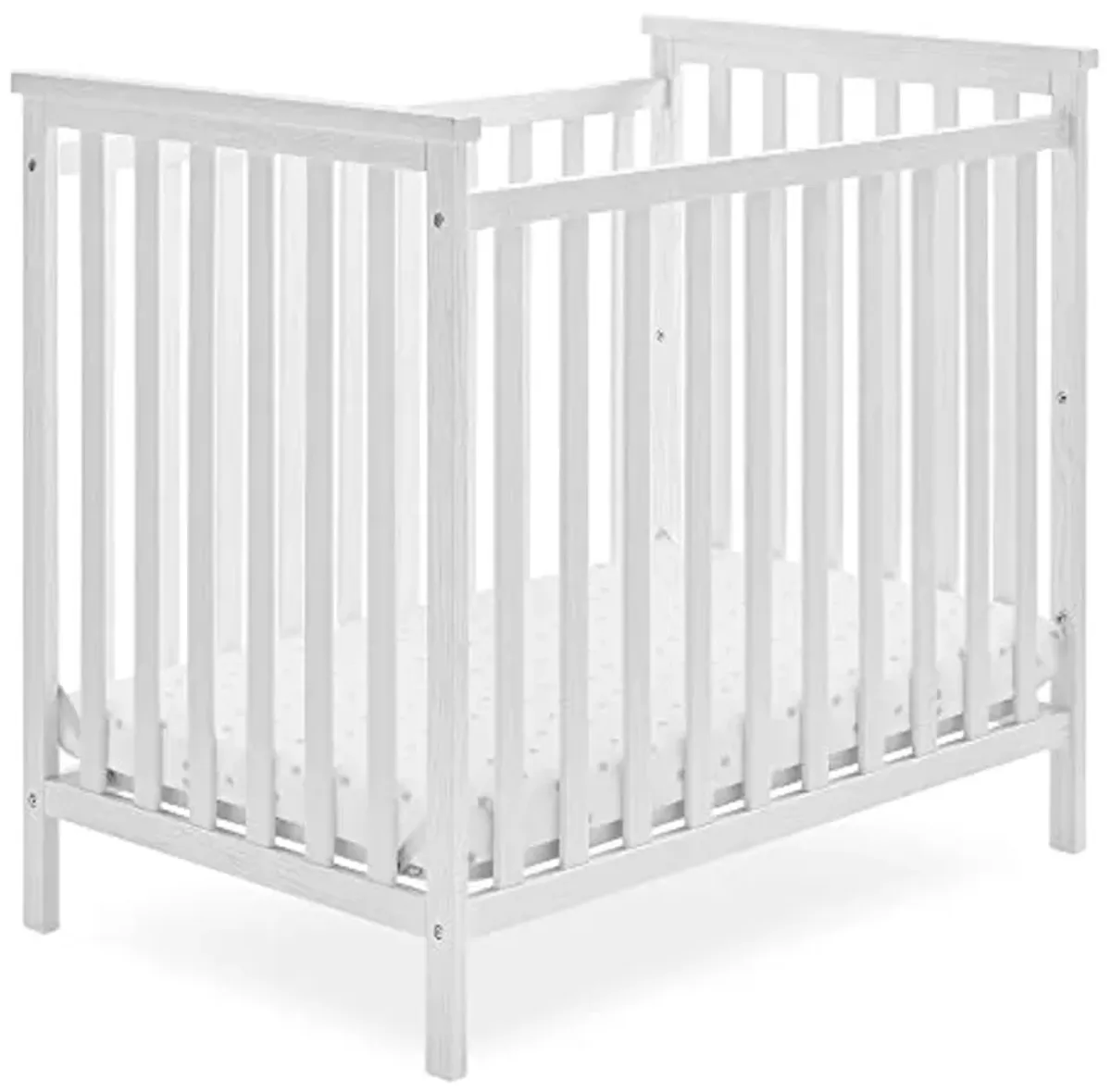 Delta Children Middleton Mini Crib with 2.75-Inch Mattress - Greenguard Gold Certified, Textured White