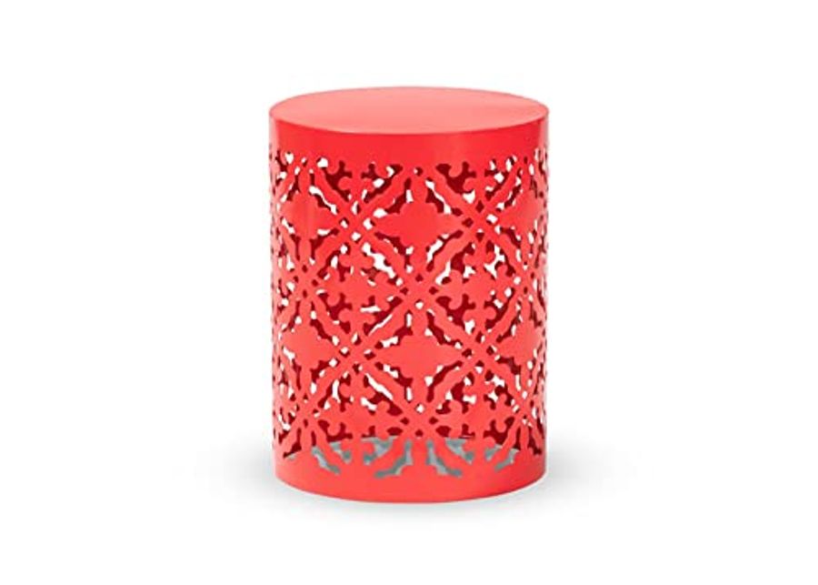 Baxton Studio Jamila Contemporary Red Metal Outdoor Side Table