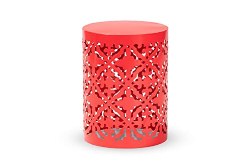 Baxton Studio Jamila Contemporary Red Metal Outdoor Side Table