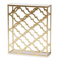 Baxton Studio Calanthe Contemporary Gold Metal Console Table with Marble Top