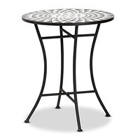 Baxton Studio Callison Modern Metal and Colored Glass Outdoor Dining Table