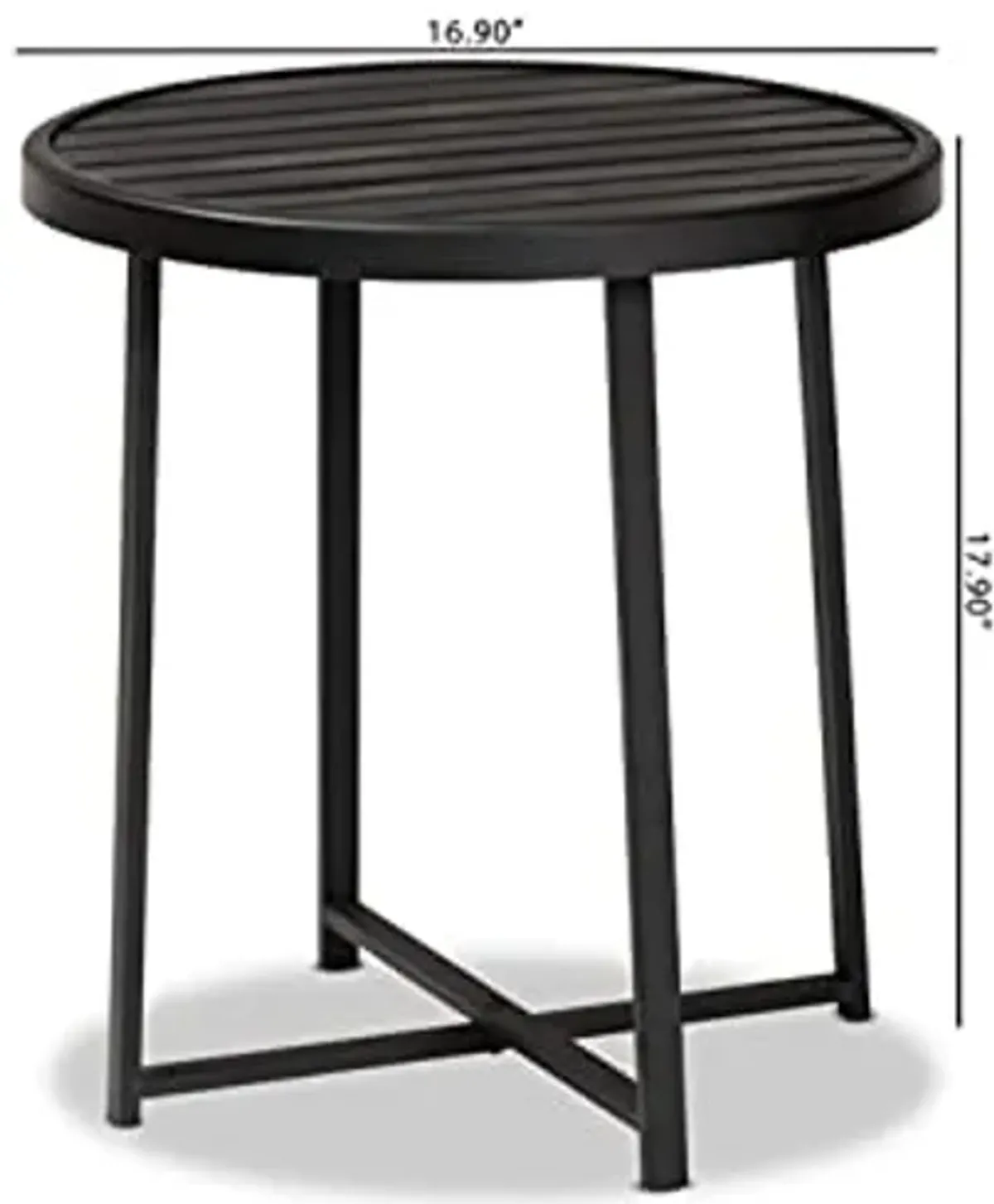 Baxton Studio Sadiya Modern Industrial Black Finished Metal Outdoor Side Table