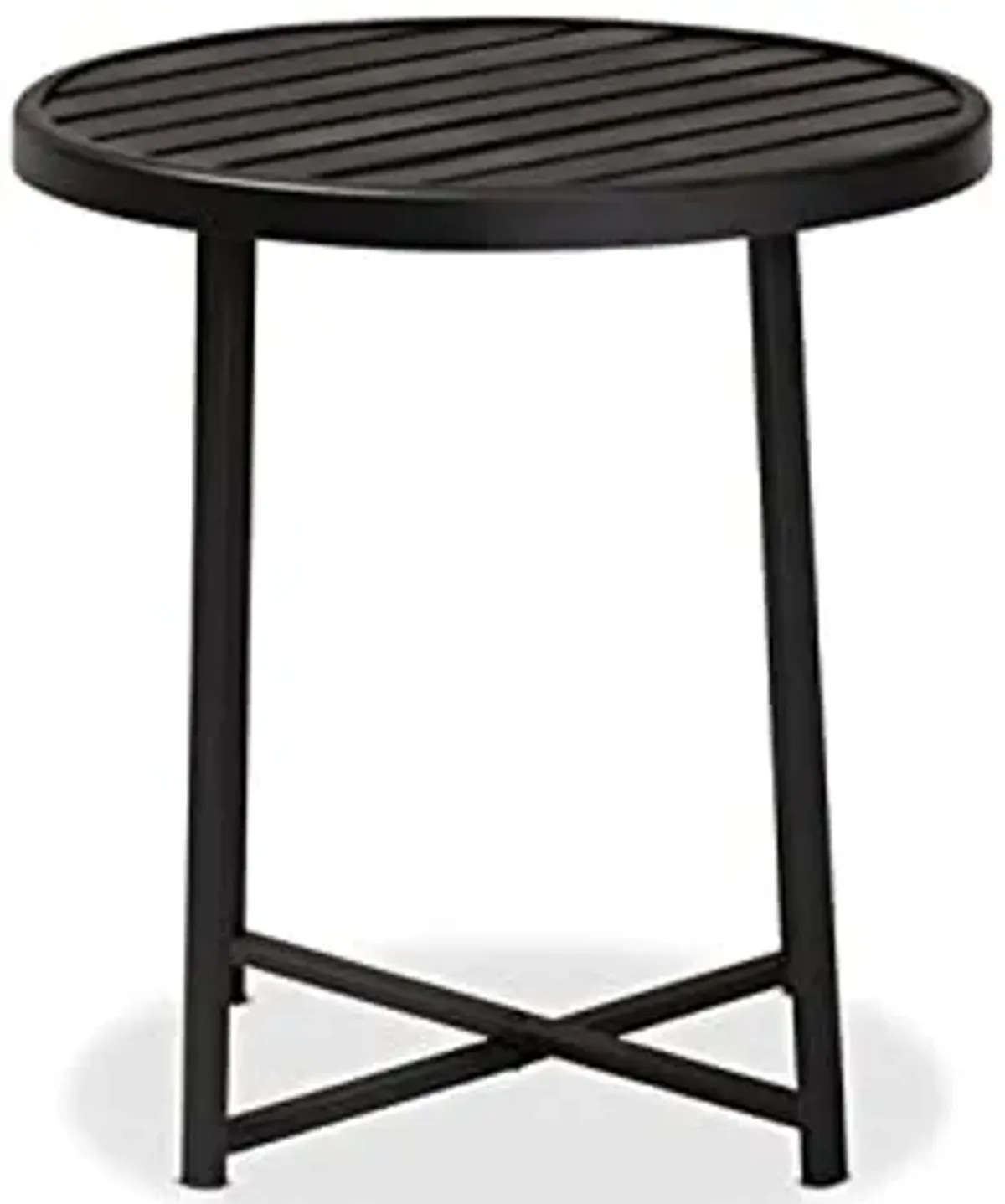 Baxton Studio Sadiya Modern Industrial Black Finished Metal Outdoor Side Table