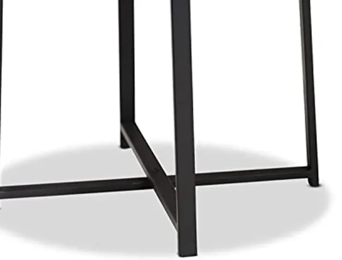 Baxton Studio Sadiya Modern Industrial Black Finished Metal Outdoor Side Table