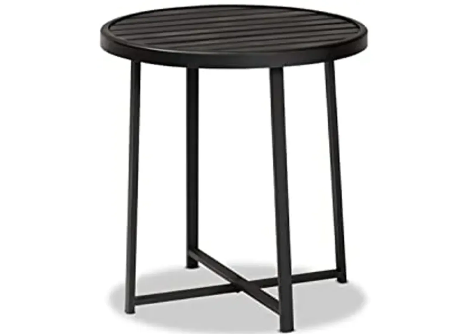 Baxton Studio Sadiya Industrial Black Metal Outdoor Side Table