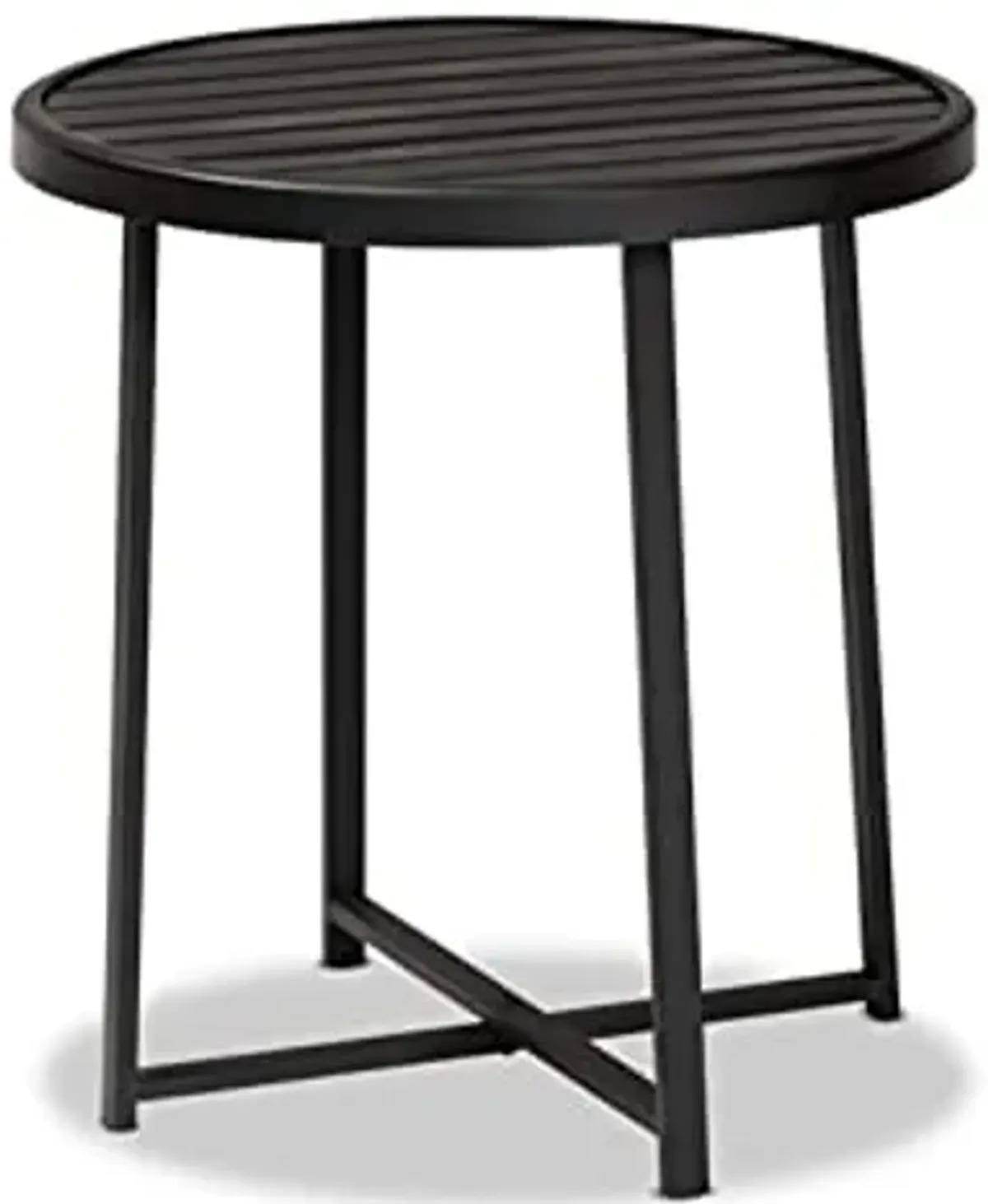 Baxton Studio Sadiya Industrial Black Metal Outdoor Side Table