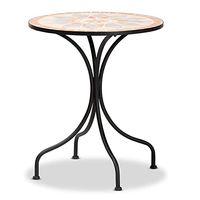 Baxton Studio Talise Modern Colored Ceramic and Metal Outdoor Dining Table