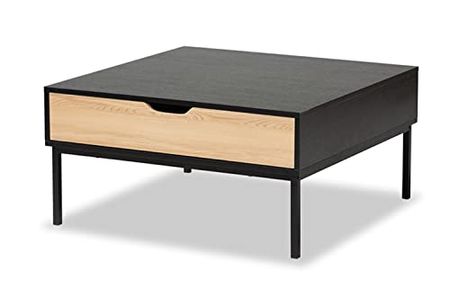 Baxton Studio Haben Contemporary Two-Tone Oak and Black Wood Coffee Table