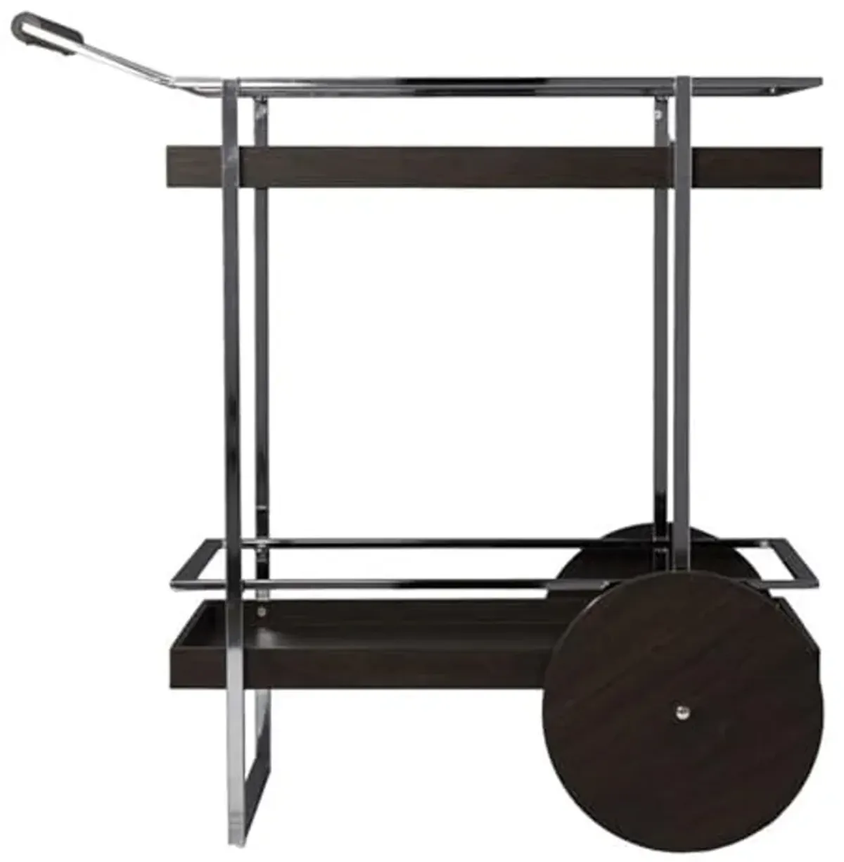 SEI Furniture Dorben Rolling Bar Cart, Wine Glass and Glass Holder, Brown