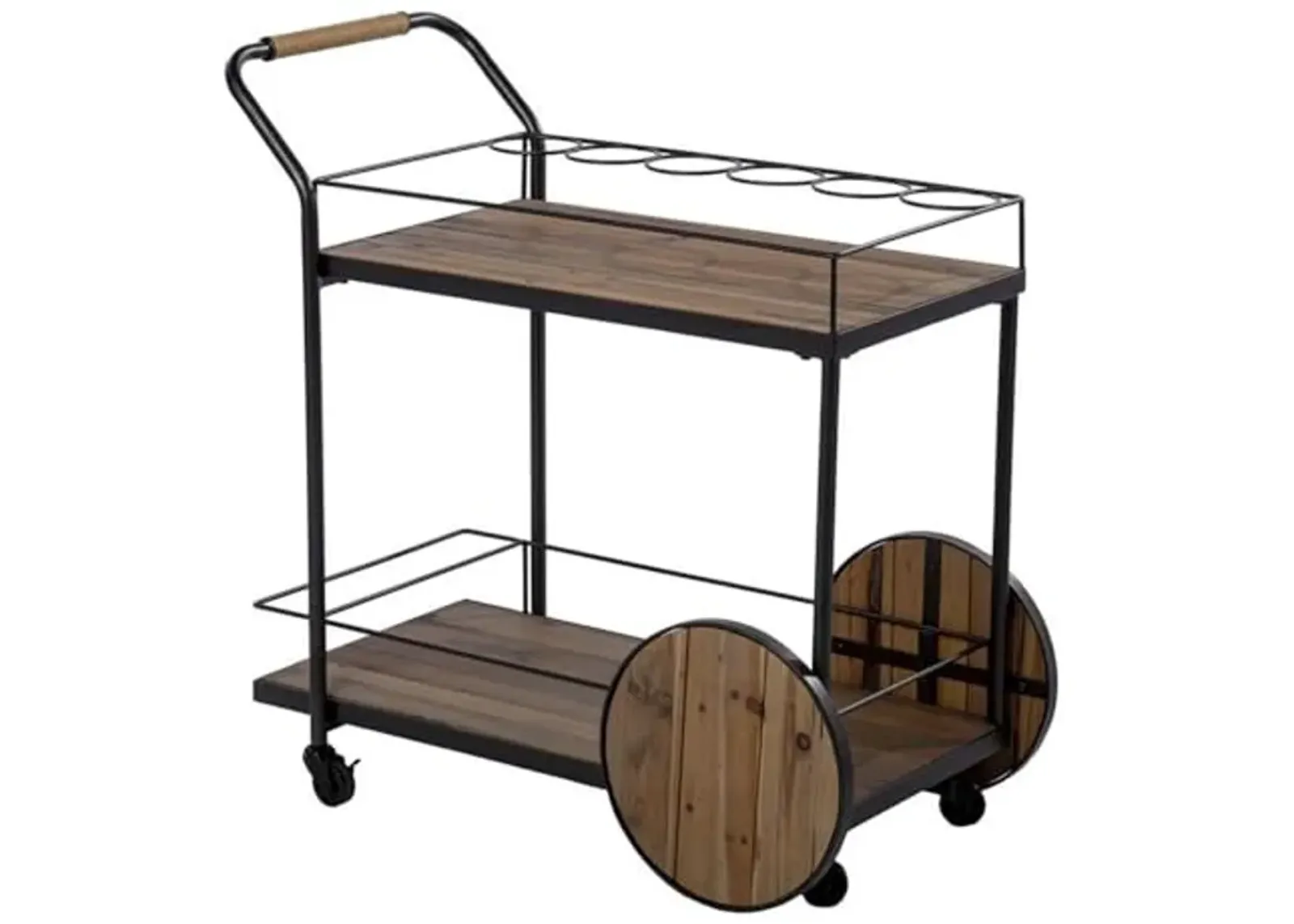 SEI Furniture Pemton Reclaimed Wood Bar Cart, Natural