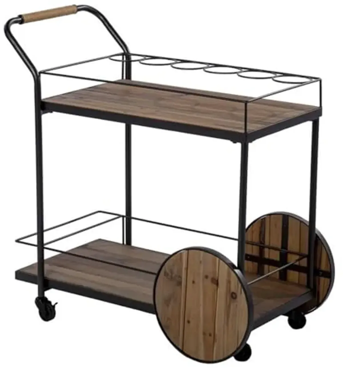 SEI Furniture Pemton Reclaimed Wood Bar Cart, Natural