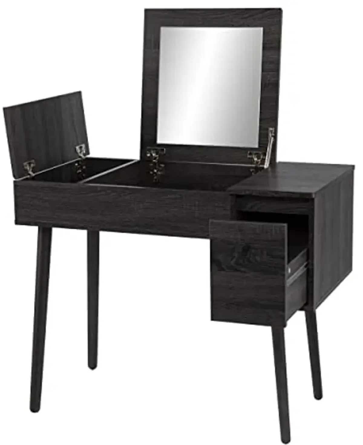 SEI Furniture Harzen Storage Vanity w/Mirror, Black