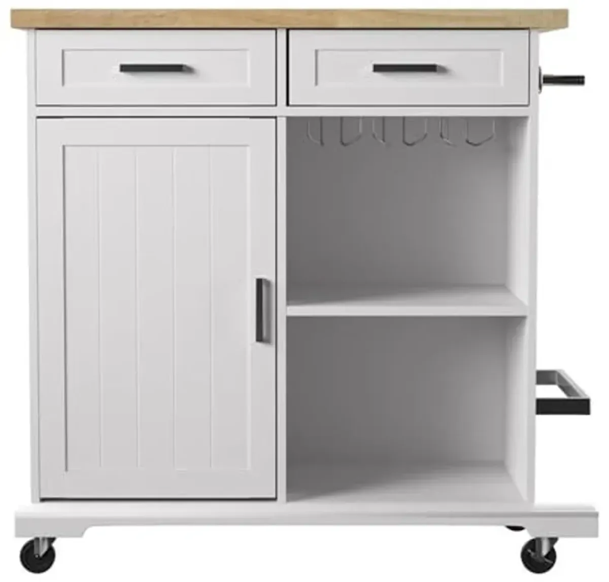 SEI Furniture Warkin Rolling Kitchen Island w/Storage