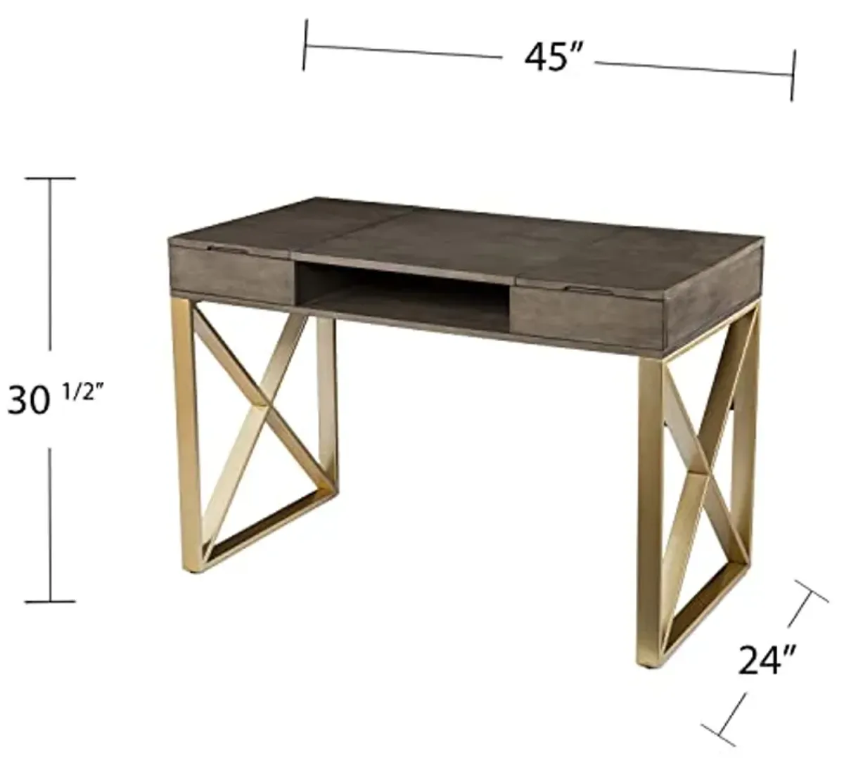 SEI Furniture Bardmont Desk, Gray