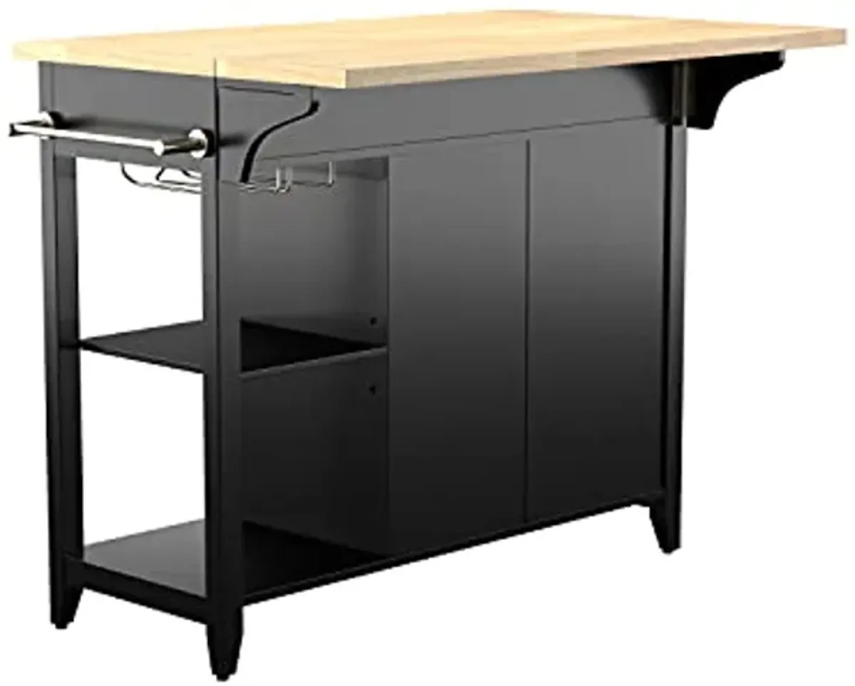 SEI Furniture Bramlage Kitchen Island, Black