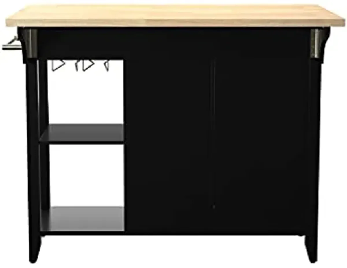 SEI Furniture Bramlage Kitchen Island, Black