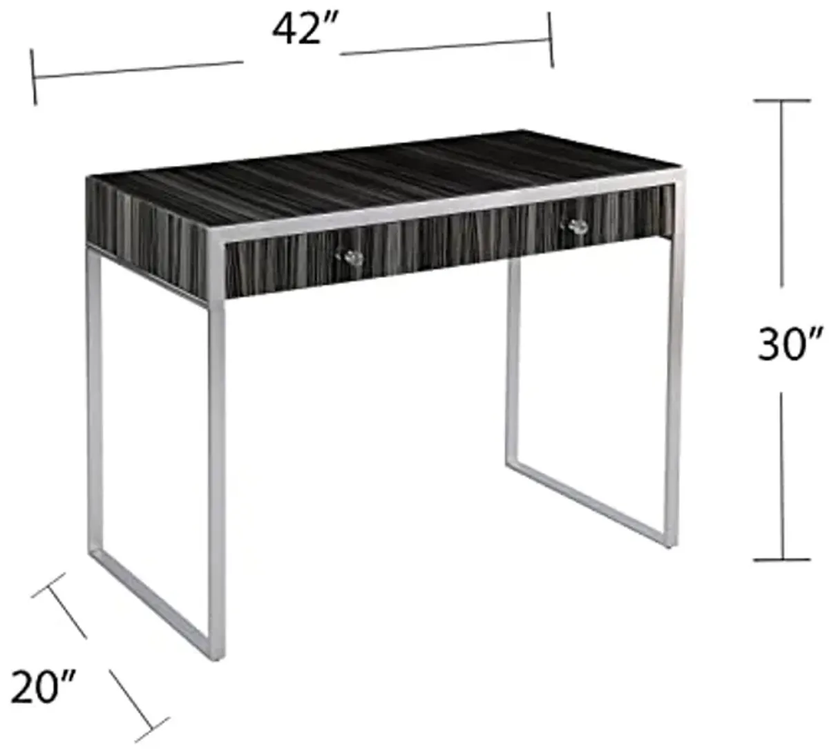 SEI Furniture Harpsden Writing Desk, Silver