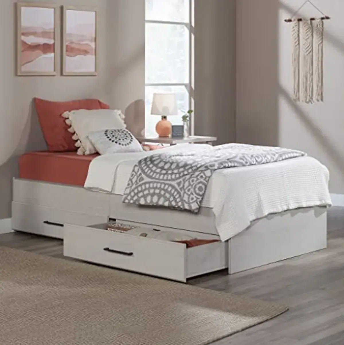 Sauder Summit Station Twin Mates Bed, Glacier Oak Finish